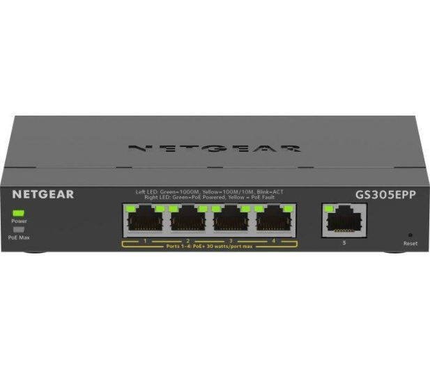 Netgear 5p GS305EPP (5x10/100/1000Mbit, 4xPoE+) - 698702 - zdjęcie 3